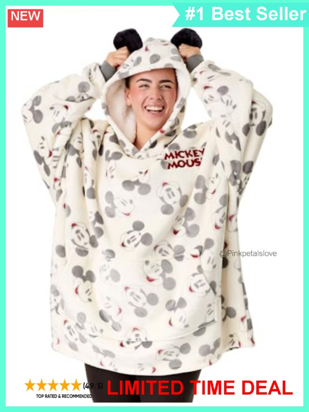 Disney Mickey Mouse Sherpa-Lined Oversized Hoodie Wearable Blanket